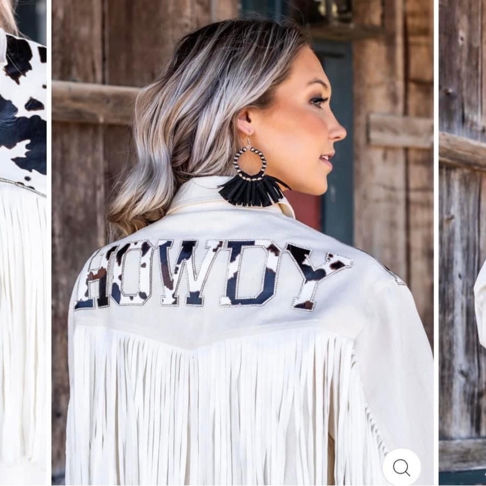 Howdy Rhinestone Fringe Jacket